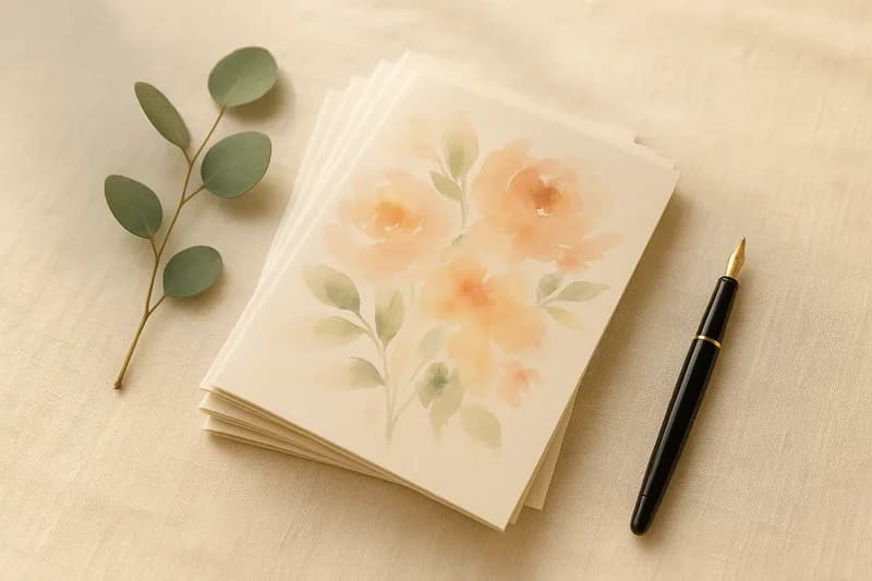 A stack of printed funeral memorial booklets